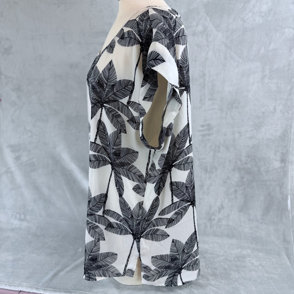 My Danielle Woman Top XXL Slip Over Cap Sleeves Black/White Palm Trees - Picture 6 of 14